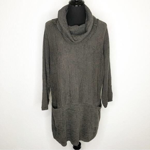 Soft Surroundings mocha brown cowl neck sweater tunic size Petite Large / XL - Picture 1 of 15